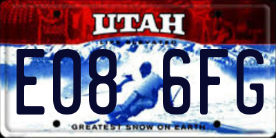 UT license plate E086FG