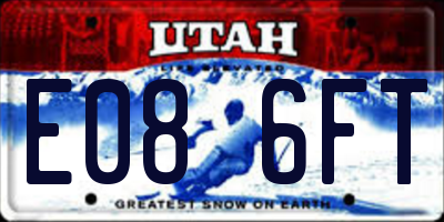 UT license plate E086FT