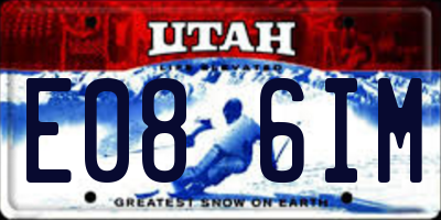 UT license plate E086IM