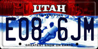 UT license plate E086JM