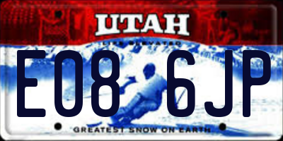 UT license plate E086JP