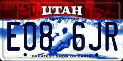 UT license plate E086JR