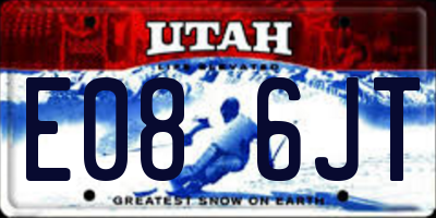 UT license plate E086JT