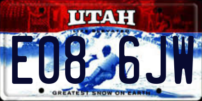 UT license plate E086JW