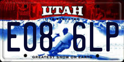 UT license plate E086LP