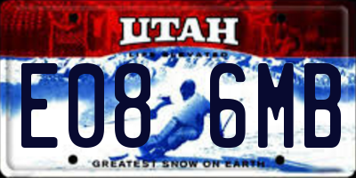 UT license plate E086MB