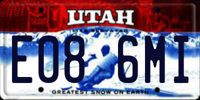 UT license plate E086MI