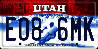 UT license plate E086MK