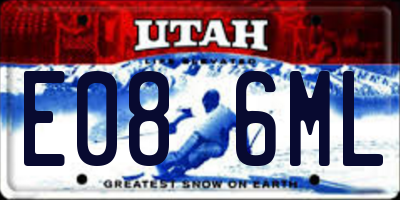 UT license plate E086ML