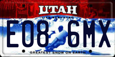 UT license plate E086MX