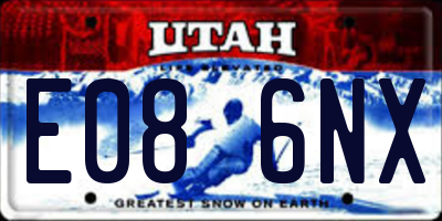 UT license plate E086NX