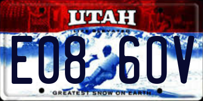 UT license plate E086OV