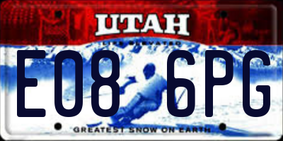UT license plate E086PG
