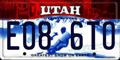UT license plate E086TO