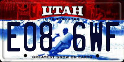UT license plate E086WF
