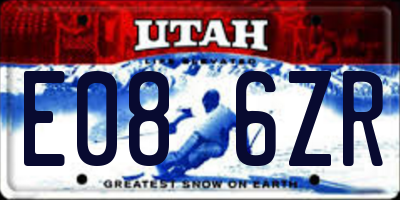 UT license plate E086ZR