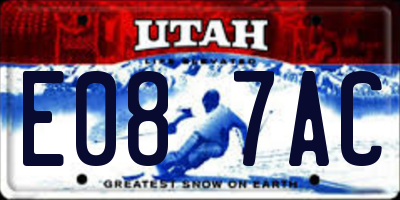 UT license plate E087AC