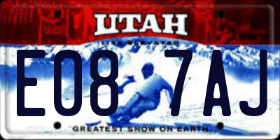 UT license plate E087AJ