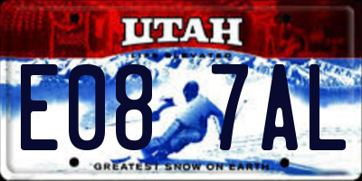 UT license plate E087AL