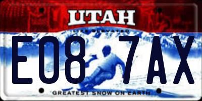 UT license plate E087AX