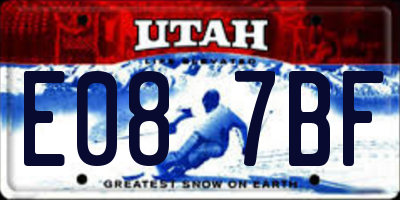 UT license plate E087BF