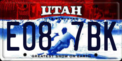 UT license plate E087BK