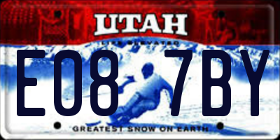 UT license plate E087BY