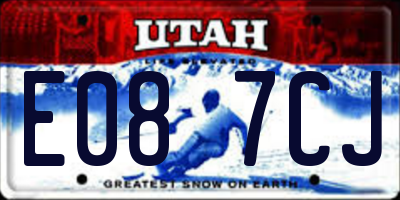 UT license plate E087CJ