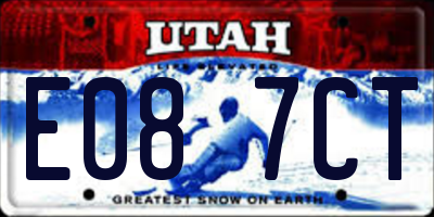 UT license plate E087CT