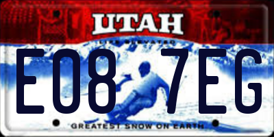 UT license plate E087EG
