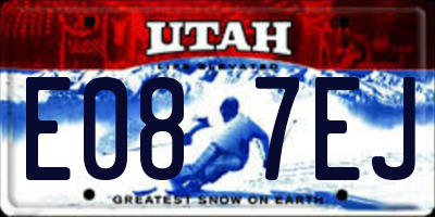 UT license plate E087EJ