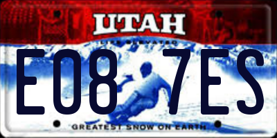UT license plate E087ES