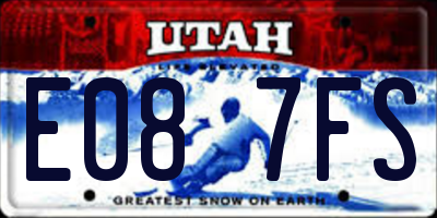 UT license plate E087FS