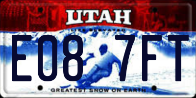 UT license plate E087FT