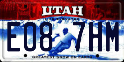 UT license plate E087HM