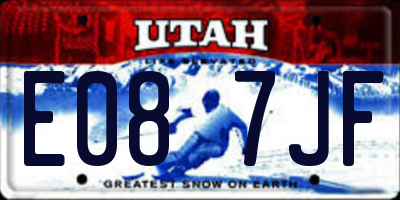 UT license plate E087JF