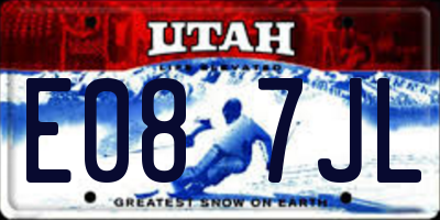 UT license plate E087JL