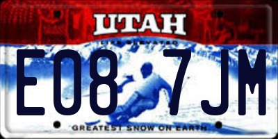 UT license plate E087JM