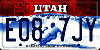 UT license plate E087JY