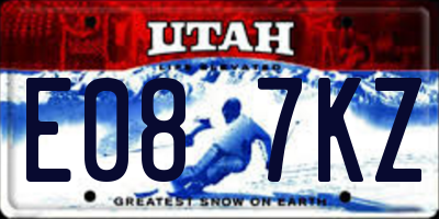UT license plate E087KZ
