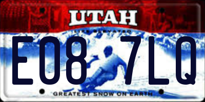 UT license plate E087LQ