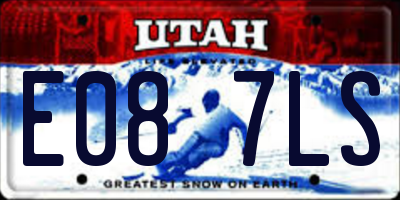 UT license plate E087LS