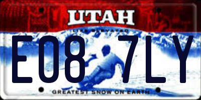 UT license plate E087LY