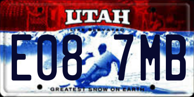 UT license plate E087MB