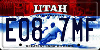UT license plate E087MF