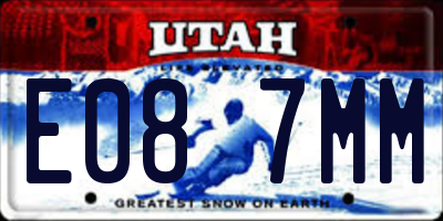 UT license plate E087MM