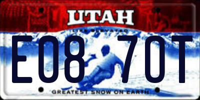 UT license plate E087OT