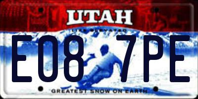 UT license plate E087PE