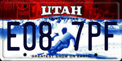 UT license plate E087PF