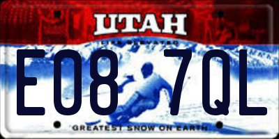 UT license plate E087QL